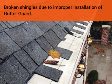 damaged gutter guard